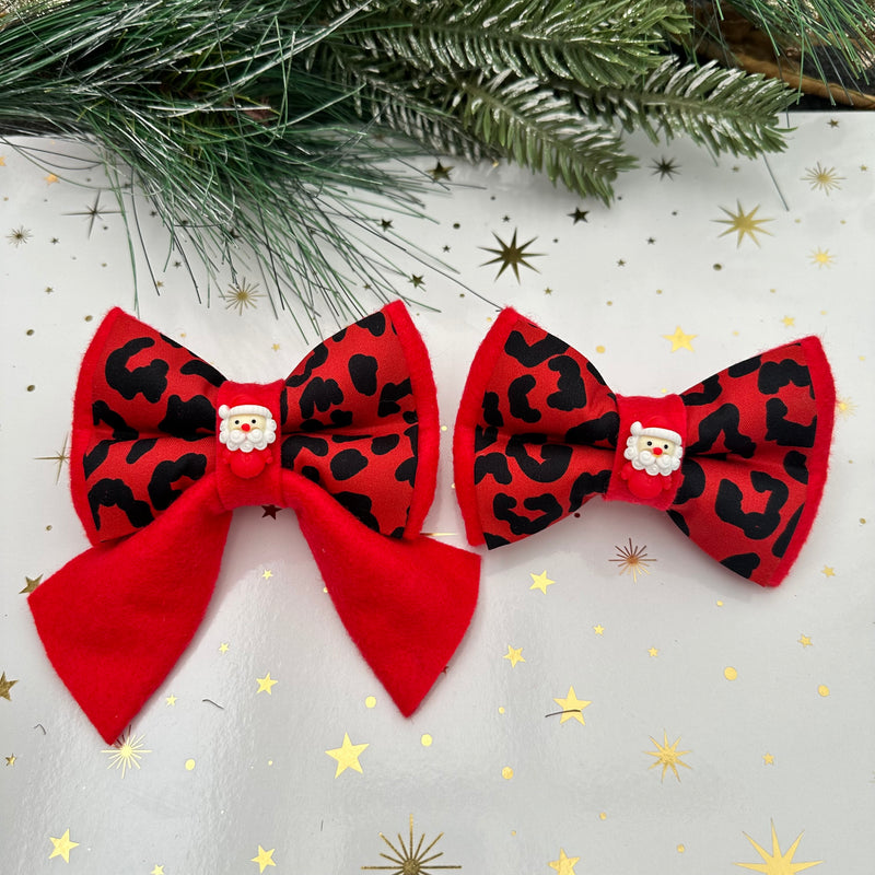 Christmas Cheeta :: Double Bow Tie / Sailor Bow